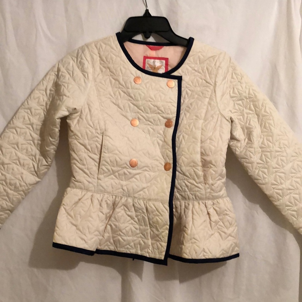 Girls lightweight double breasted quilted jacket